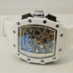 RM-011 White Ceramic Automatic Chronograph Watch